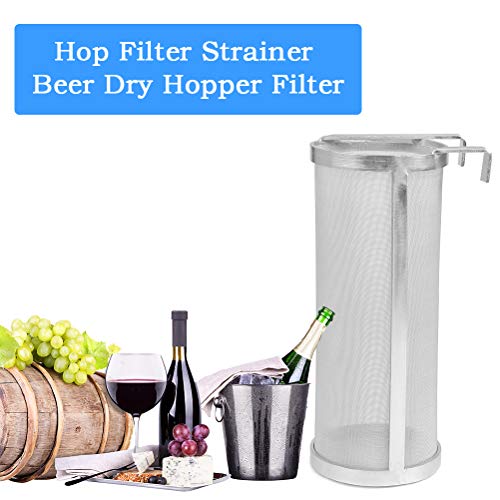 OFNMY 10 x 4 inches Hop Spider 300 Micron Stainless Steel Hop Filter Strainer for Home Beer Brewing Kettle