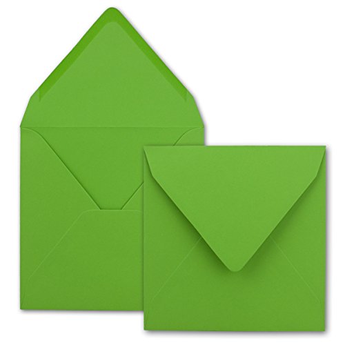 300 Quadratische Briefumschläge Mintgrün – 15,5 X 15,5 Cm, 110 G/m², Mit Nassklebe-Verschluss, Ohne Fenster