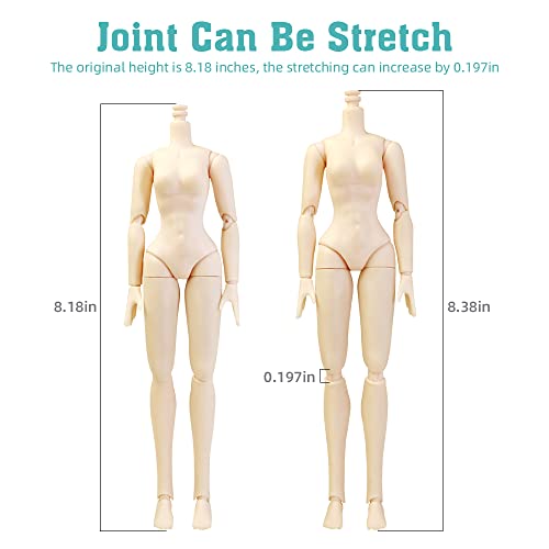 Sacpero 1/6 Bjd Doll Body Ball 8.2 In Jointed Sd Dolls Nendoroid Body 40 Joints Girls Boys Body With 6 Set Spare Hands (Girl Milky White) #TOP2