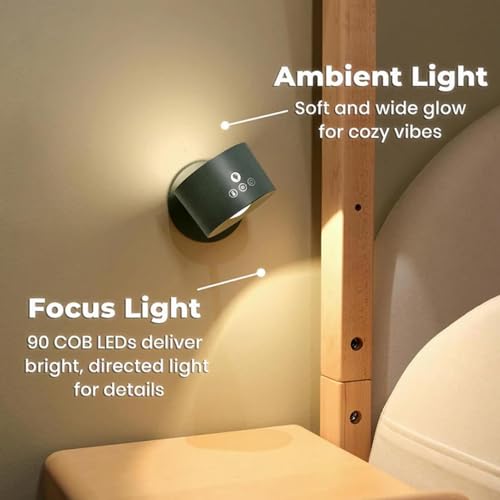 Aplique de pared LED RGB giratorio y lámpara recargable con mando 4