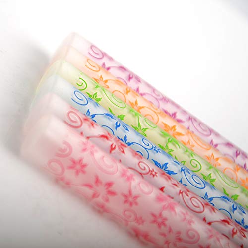 Enslz 6 Pcs 10Ml Flower Print Matte Refillable Empty Travel Glass Perfume Spray Bottle Atomizer Pump Sprayer Bottle Set #TOP3