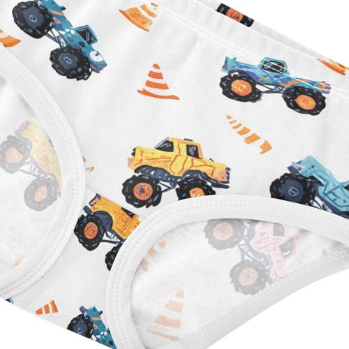 Wusikd Monster Trucks Traffic Girls' Underwear Cotton Girls Briefs Soft Toddler Underwear 2T4