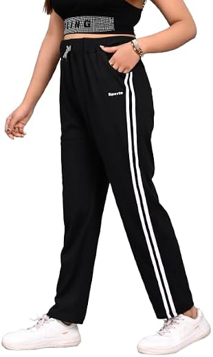 Women’s Track Pants with Side Stripes | High Waist Joggers | Casual Sportswear & Gym Wear Trousers