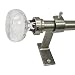 Beme International North Branch 3/4-Inch Crackle Glass Knob Telescoping Drapery Rod Set, 36 to 72-Inch, Pewter