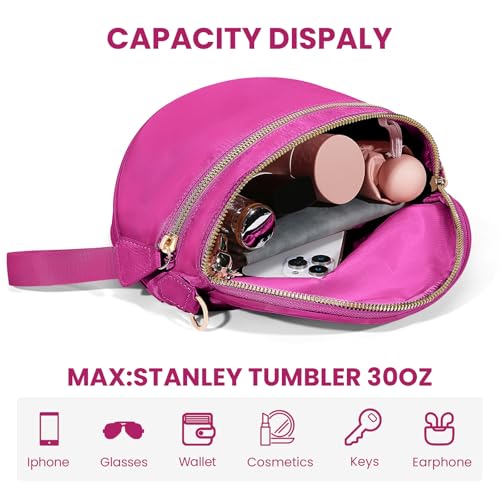 Image of hibear Checkered Crossbody Bag Spacious Bum Bags for Women Nylon Crossbody Fanny Packs Checkered Purse Belt Wallet