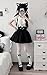 Pokn Y2K Lolita Sets Jirai Kei Fashion Lolita Style Short Sleeve Bow Shirts Cute Mini Skirts Kawaii Skirt Set Cutecore (Black,M,Medium)