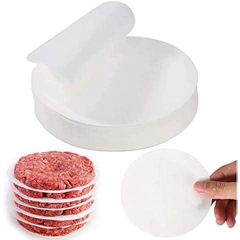 TIANTOU Hamburger Patty Paper 5 inch Papers to Separate Pressed Patties 500 pcs Burger Paper for Easy Release from Burger Press Perfect for Separating Burger Patty/Cookies/Tarts Cake/Mousse Cover