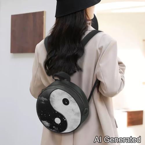Image of Women Novelty Round Clock Shape Zippered Clock Purses for Women Tote Handbag Shoulder Bag, Gift for Mom Girlfriend