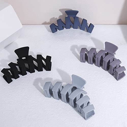 Supoo 4Pcs Hair Clips 4.7" Big Hair Claw Clips Variety Pack Claw Clips For Thick Hair Strong Hold Claw Hair Clips Jaw Clips Cute Large Hair Clips For Curly Hair Aesthetic Hair Styling Accessories #TOP12
