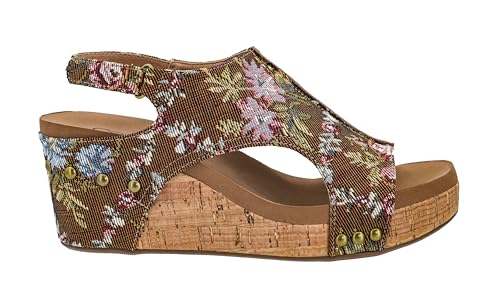 Image of Corkys Footwear Womens Carley Wedges, Featuring Corkys EVA Foam Cushioned Insoles, A 2.5 Inch Heel, Lightweight For All Day Wear, And Hook And Loop Closure