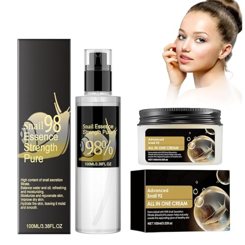 Grgowe Snail Mucin 96 Essence + Crema De Mucina De Caracol 92,Mucina Caracol,Esencia Hidratante De Caracol,Reparar La Barrera De La Piel,Hidrata y Mejora Las Manchas Oscuras y Beneficios Antiging Grgowe Snail Mucin 96 Essence + Crema De Mucina De Caracol 92,Mucina Caracol,Esencia Hidratante De Caracol,Reparar La Barrera De La Piel,Hidrata y Mejora Las Manchas Oscuras y Beneficios Antiging