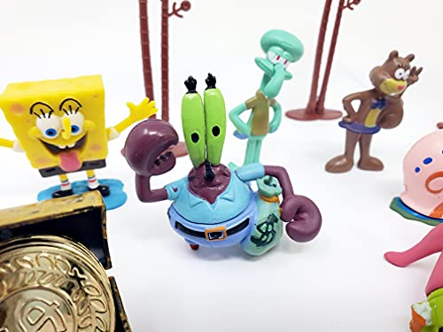 Spongebob Squarepants 14 Piece Play Set Featuring Random Spongebob Figures And Accessories - May Include Spongebob, Patrick, Squidward, Sandy Cheeks, Patrick Star, Mr. Krabs #TOP4