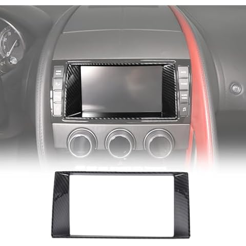 Daeiclru Car Navigation Screen Frame Trim Cover Fit for Jaguar F-Type 2013-2018, ABS Center Display Frame Trim Cover, GPS Screen Frame Accessories (Carbon Fiber Pattern) Cover