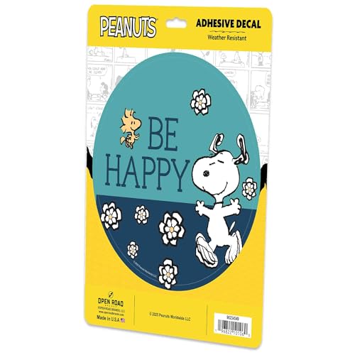 Image of Peanuts Snoopy Be Happy Adhesive Vinyl Decal