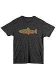 Rome Snowboards Men's Graphic Snowboard Logo T-Shirt, Trout Heather Charcoal, Small