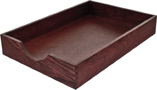 Carver Hardwood Stackable Desk Tray, Legal Size, 16.25 x 11 x 2.75 Inches, Mahogany Finish (CW07223)