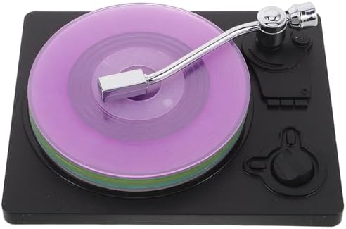 NUOBESTY 1 set vintage altlık: Vintage plak altlığı – Ev için küçük vinil plak dekorasyonları, müzik temalı yazı masası aksesuarları – bar ve - Görsel 1