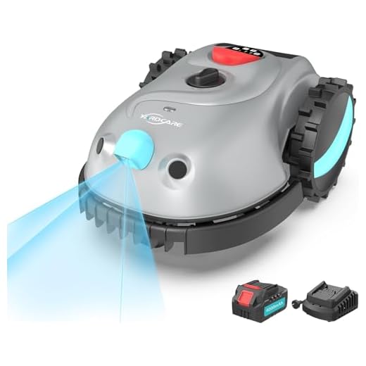 YARDCARE V100 Mähroboter ohne Begrenzungskabel, mit Vision Navigation, 150 Hinderniserkennung, Rasenroboter bis zu 150 m², Akku Rasenmäher Roboter mit Graskamm, Ersatzklingen, Spiral- & Punktschnitt