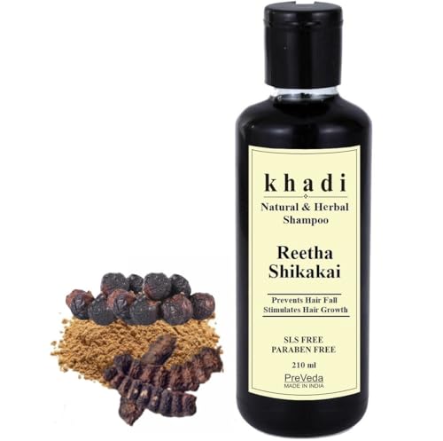 PreVeda Khadi Reetha Shikakai Shampoo Natural & Herbal Best Hair Fall Organic Shampoo Sls & Paraben Free | 210 ml |