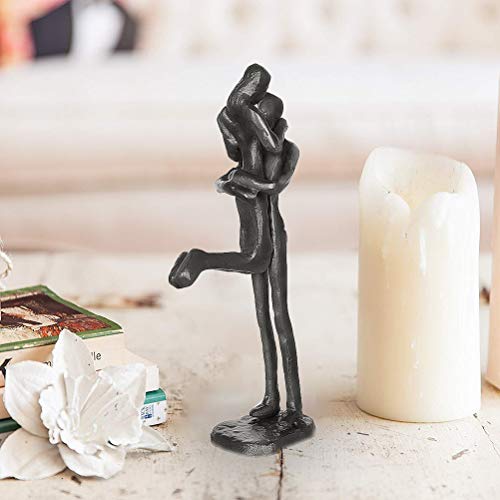 DreamsEden Affectionate Couple Art Iron Sculpture, Passionate Love Statue Romantic Metal Ornament Figurine Home & Office Decoration (Style 4) - Thumbnail 2