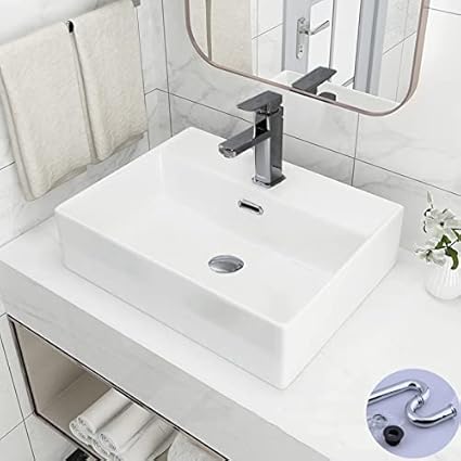 Amazon 高級排水セット付き おしゃれ 洗面ボール 洗面ボウル 壁掛け 洗面ボウル 洗面ボール セット 洗面台 洗面鉢 手洗い器 手洗いボウル 手洗台 壁付け型 浴室洗面台 ミニ型 バルコニー 高温焼成 陶器製 シンプル 高級排水金具付き トイレ キッチン 和風 洋風 室内