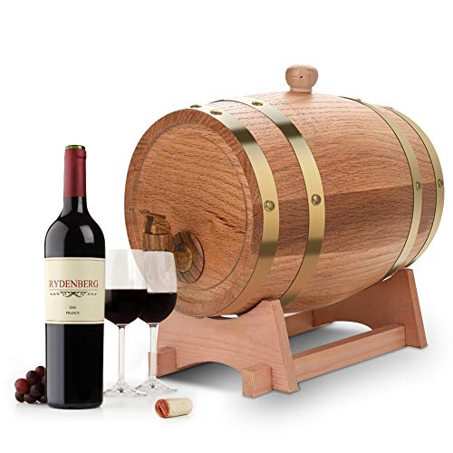 Wino z beczki dębowej, beczka dębowa 1,5/3/5/10 l na wino z tequili whisky, dozownik wina w beczce drewnianej, szczelny (3 l)