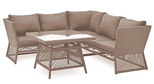 Preisvergleich Produktbild Polyrattan Loungegruppe Colias, taupe