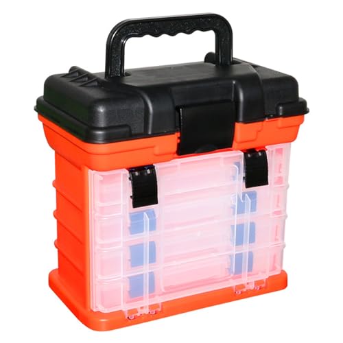 QIEIEI 4 Layer Box Water Proof Baits Case Outdoor Tackle Box,Protective Grip Carry Case for Survival Tool Storage Container