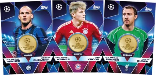Image of Topps UEFA Champions League Match Attax 2025-26 Trading and Collectible Card Game (Booster Pack Worldies - International Icons)
