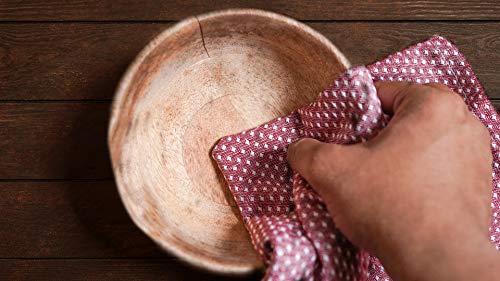 Whitewrap Kitchen Towels | 100% Cotton | Dish Towels For Kitchen | 15"X25" Rice Weave Maroon 12-Pack | Hand Towels, Tea Towels, Dish Cloths| Super Absorbent | Reusable Cleaning Cloths #TOP6