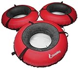 Pack of Three Bradley Heavy Duty Tubes for Floating The River; Whitewater Water Tube; Rubber Inner Tube with Cover for River Floating; Linking Tubes for Floating The River; River raft Tube Red