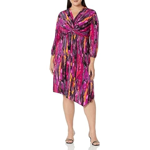 London Times Women's Twist Front Dress Cover