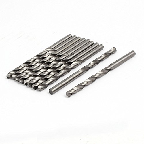 Aexit 5.1mm Dia Tool holder 85mm Long HSS Straight Round drill hole Twist Drill Bit Drilling Tool 10pcs Model:54as117qo550
