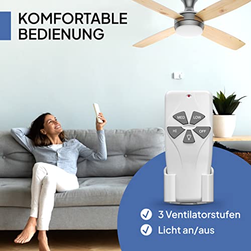 Deckenventilator Aireryder Saturn mit Holzoptik und Beleuchtung