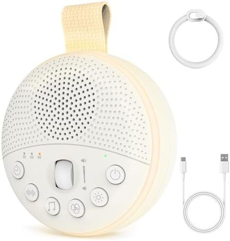 White Noise Machine, Portable Sleep Aid Sound Machine with Night ...