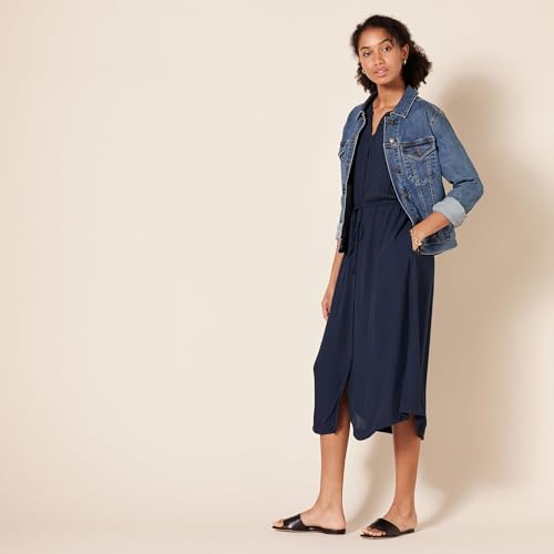 Amazon Essentials Women's Relaxed Fit Half-Sleeve Waisted Midi A-Line Dress - Image 6