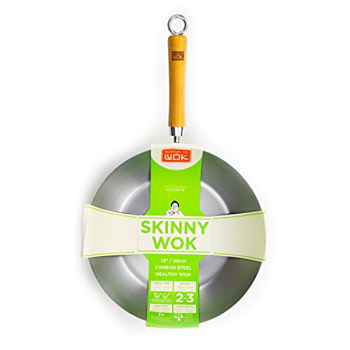 Wok Skinny de Acero al Carbono 12" School of Wok miniatura 1