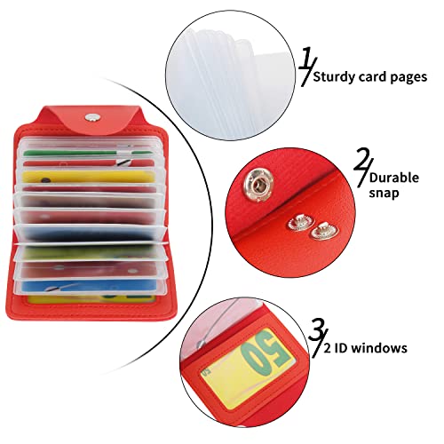 GERIINEER Credit Card Holder Leather Wallet for Women and Men Bank Card Case Wallet ID Card Organiser Business Card Case - Image 2