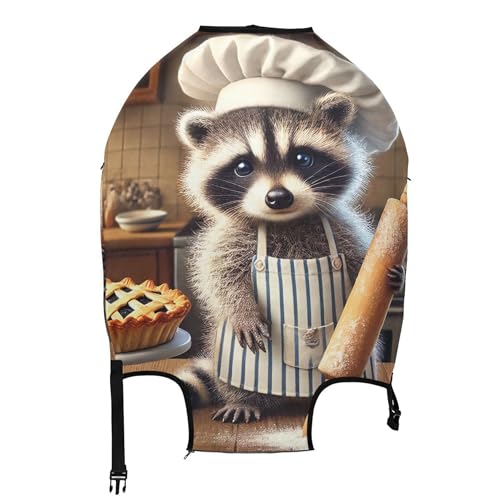 Joisal Cozy Raccoon Baker Pie Suitcase Covers for Luggage Protector Personalized Travel Accessories Suitcase Sleeve Identifiers, M, Fits 22-24 Inch Case2