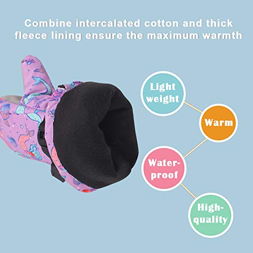 BAVST Winter Kids Waterproof Gloves for Boys Girls Snow Ski Toddler Baby Mittens Outdoor for Infant Teens 1-5T4