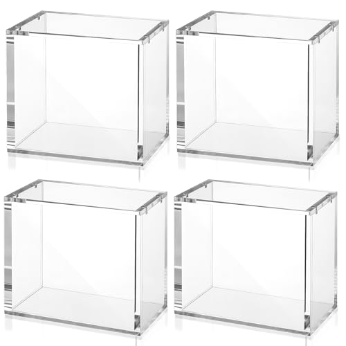 Rainmae 4 Pack Acrylic Magnetic Case Compatible with PKMN Booster Boxes Stackable 5mm Thick Booster Box Case Display Protectors Magnetic Closure Booster Box Gifts for Cards Collectors