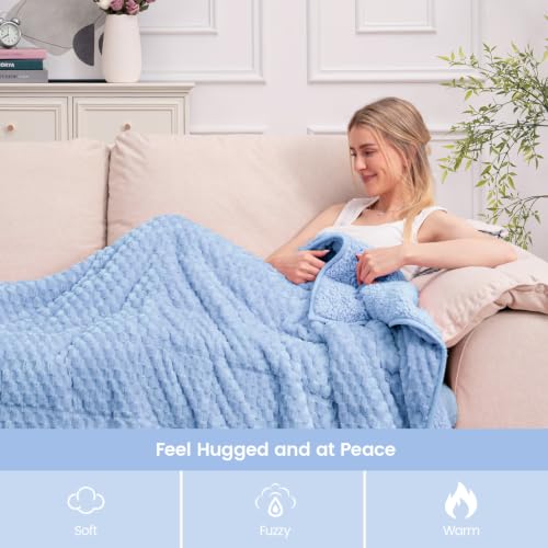 Image of Fleece Sherpa Weighted Blanket for Adults, Ultra Soft Fuzzy, 60 inchx80 inch 15lbs