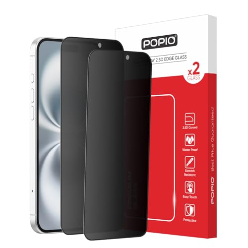 Image of POPIO Xtreme Privacy Pack of 2 Tempered Glass for iPhone 15 Plus /iPhone 16 Plus | 9H Hardness, Edge-to-Edge Coverage, Anti-Scratch, Anti-Spy
