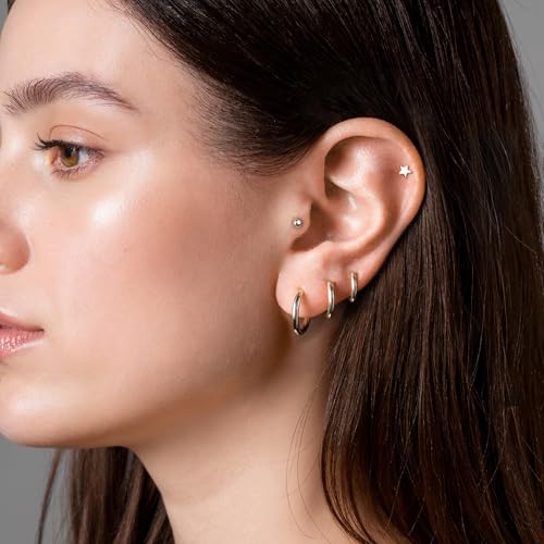 Flat Back Stud Earrings Cartilage Earrings for Women Men Hypoallergenic Threadless Flat Back Earring Surgical Steel Earring Tragus Helix Labret Lip Medusa Conch Body Piercing Jewelry3