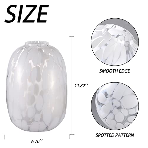 Yanwe1 White Glass Vase, Large Glass Vase, Flower Vases For Centerpieces, Tall Floor Vase, Modern Vase, Decorative Vase For Living Room, Dining Table, Mantle, Shelf, Wedding, Office, 11.8 Inches #TOP1