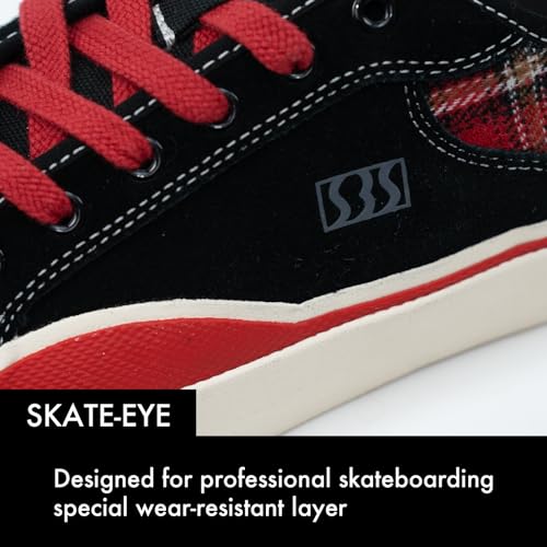 Image of Skateboard Shoes for Men Leather Low Top Pro Skateboarding Training Casual Sneakers