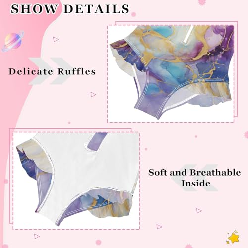 Girls One Piece Swimsuits Long Sleeve Swimsuit Zipper Bathing Suits Purple Marble Gold Fluid Blue4