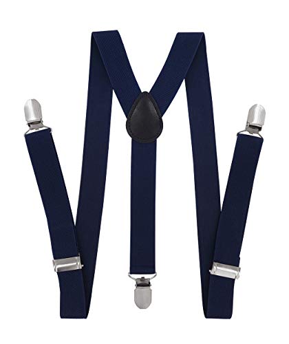 axy Kinder/Jungen Hosenträger-Y Form breit 2,5 cm mit 3 Starken Clips - Uni Farben HTK25-1 (für...