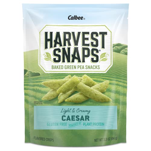 Harvest Snaps Veggie Chips (Green Pea Snack Crisps Caesar, 3.3 Oz) | Powered By Plant Protein, Gluten Free, Non-Gmo Baked Vegetable Crisps | Made In Usa (12 Pack) #TOP17