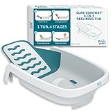The First Years 4-in-1 Reclining Baby Bathtub - Adjustable Recline for Custom Comfort for Newborn to Toddler - All-in-1 Baby Bath Seat Adjusts as Baby Grows - Ages 0 to 24 Months